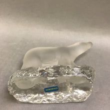 Load image into Gallery viewer, Hand Made Frosted Crystal Bear Sculpture on A Cube of Ice (3x5)
