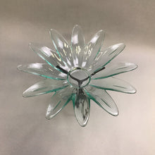 Load image into Gallery viewer, Art Deco Green Clear Flower Dish on Stand (9x12) 2 Pieces
