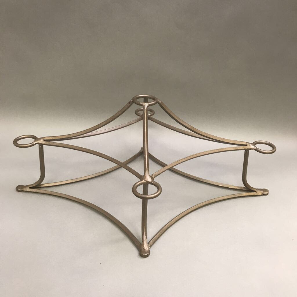 Art Deco Gold Wrought Iron Candle Holder (7x18x12)