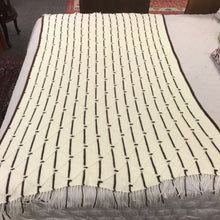 Load image into Gallery viewer, Hand Made Crochet Cream &amp; Brown Blanket (60x48)
