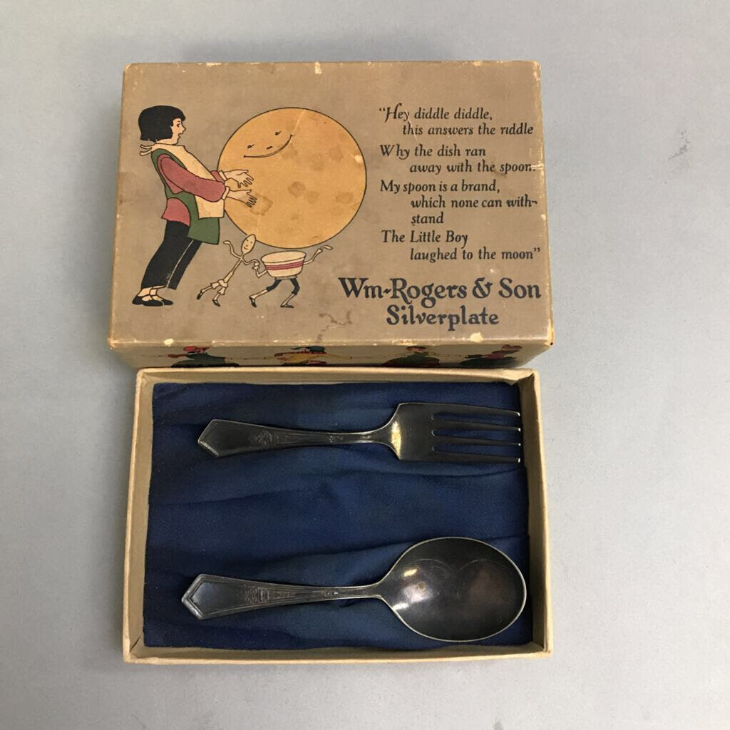 Wm-Rogers & Son Silverplate Child's Fork & Spoon Set (4
