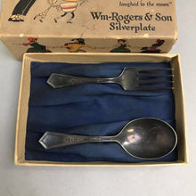 Load image into Gallery viewer, Wm-Rogers &amp; Son Silverplate Child&#39;s Fork &amp; Spoon Set (4&quot;)
