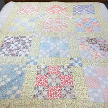 Load image into Gallery viewer, Checkered Quilt - Yellow, Blue, White Pink Pastels (76x62)
