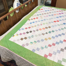 Load image into Gallery viewer, Checkered Quilt - White w/ Multicolor Checkers (~78x80)
