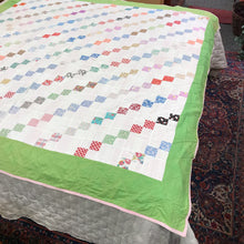 Load image into Gallery viewer, Checkered Quilt - White w/ Multicolor Checkers (~78x80)
