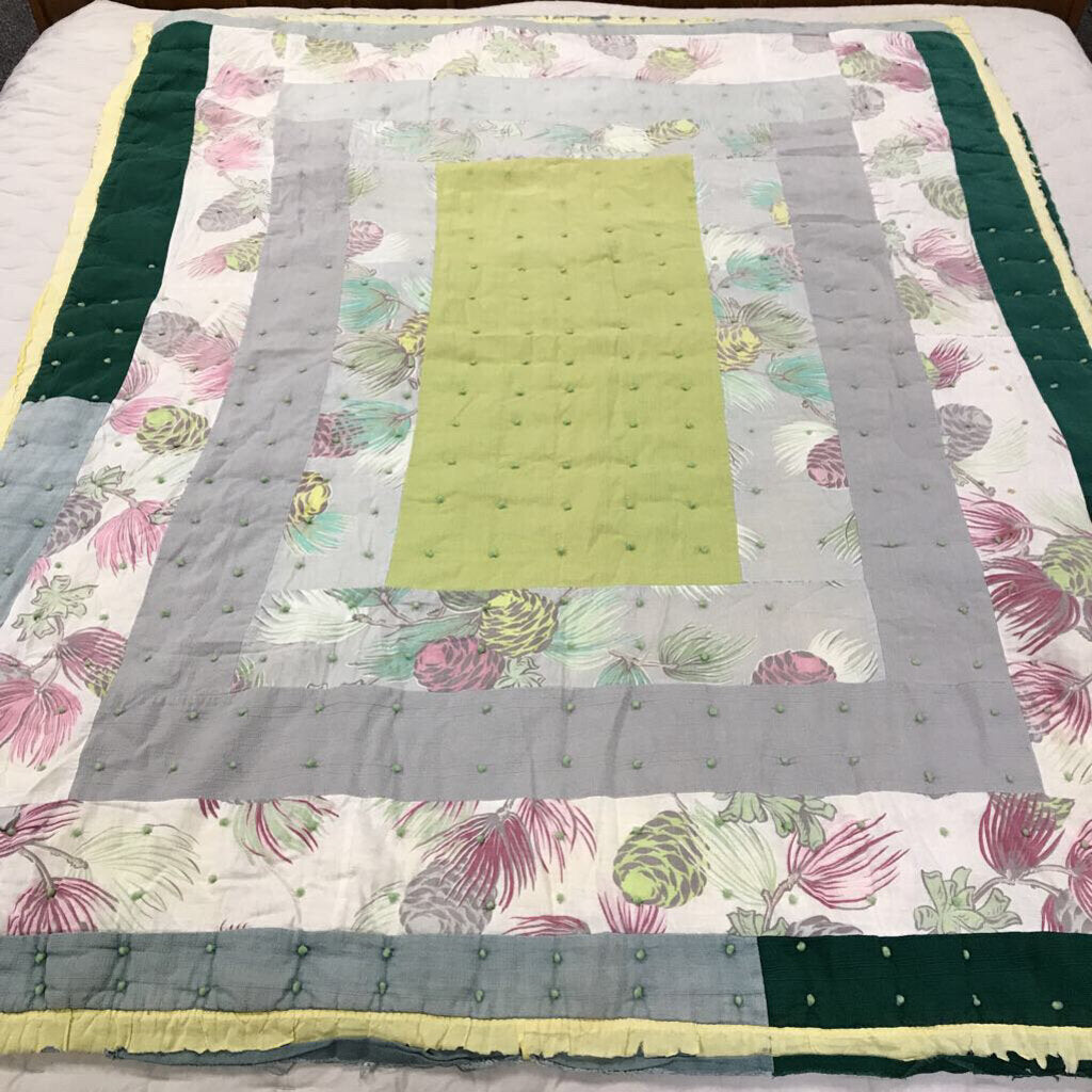 Multicolor Quilt - Concentric Rectangles (71x57)