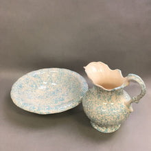 Load image into Gallery viewer, Vintage Blue Spongeware Basin &amp; Bowl Set (10&quot;)
