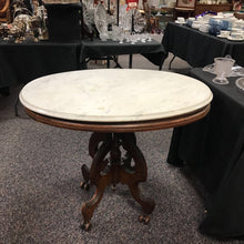 Load image into Gallery viewer, Marble Top Oval Table (30x38x29)
