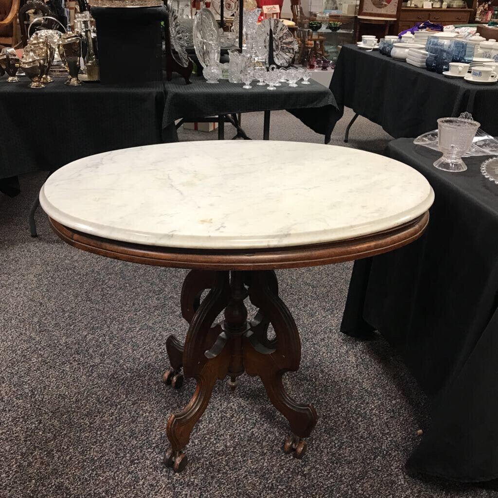 Marble Top Oval Table (30x38x29)