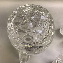 Load image into Gallery viewer, Vintage Cut Glass Pinwheel Pitcher with 6 Glasses (10&quot;)
