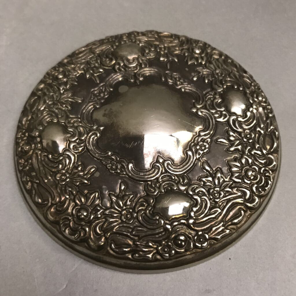 Vintage Silverplate Purse Make-Up Mirror (4