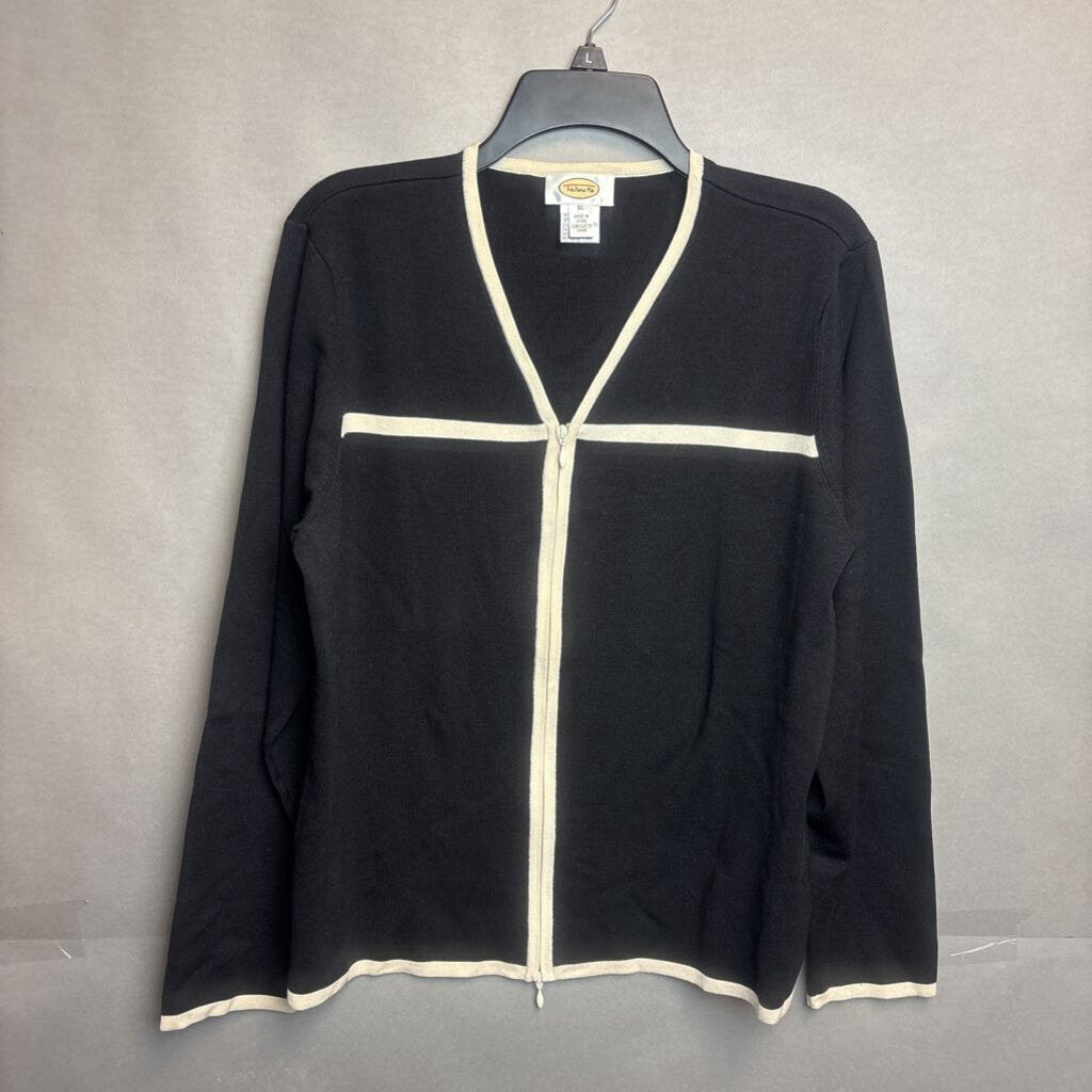 Talbots Silk Blend Zip Up Cardigan Size XL