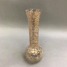 Load image into Gallery viewer, West Virginia Glass Splatter Crackle Gold Bud Vase (6&quot;)
