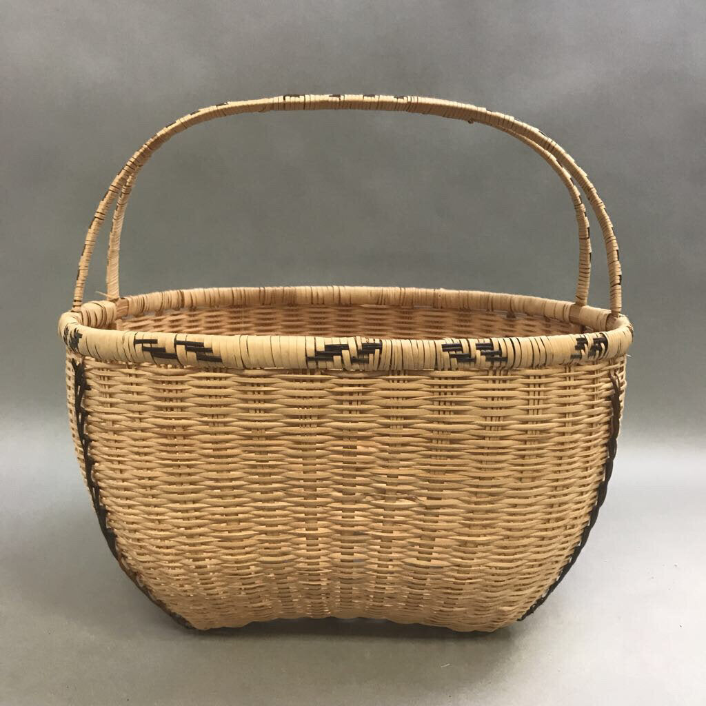 Hand Crafted Wicker Basket with Handle (13x13x12)