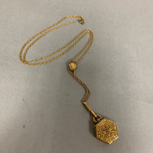 Load image into Gallery viewer, Vintage Goldette Locket on Watch Chain Style Necklace (32&quot;)
