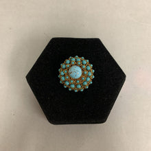 Load image into Gallery viewer, Vintage West German Faux Turquoise Domed Brooch Pin (1.5&quot;)
