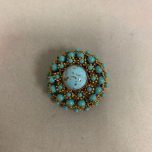 Load image into Gallery viewer, Vintage West German Faux Turquoise Domed Brooch Pin (1.5&quot;)
