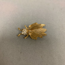 Load image into Gallery viewer, Vintage Jeanne Goldtone Rhinestone Bobble Wing Moth Brooch Pin As-Is (1.5&quot;)
