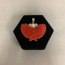 Load image into Gallery viewer, Sajen Sterling Cinnabar Pearl Accent Butterfly Pendant (2.25&quot;)
