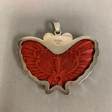 Load image into Gallery viewer, Sajen Sterling Cinnabar Pearl Accent Butterfly Pendant (2.25&quot;)
