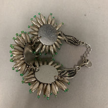 Load image into Gallery viewer, Vera Wang Silver Torpedo Crystal Flower Statement Bracelet &amp; Earrings Set
