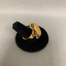 Load image into Gallery viewer, St John Goldtone Yellow Glitter Enamel Ring sz 8
