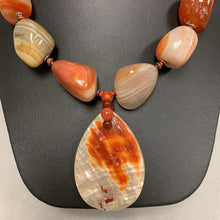 Load image into Gallery viewer, Peyote Bird Abalone Pendant on Carnelian Beaded Necklace (20&quot;)
