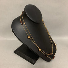 Load image into Gallery viewer, Liz Henry Goldtone Pearl Crystal Wood Bead Satellite Chain (42&quot;)
