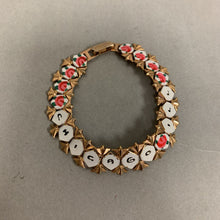 Load image into Gallery viewer, Vintage Chicago Painted Roses Souvenir Bracelet (7.5&quot;)

