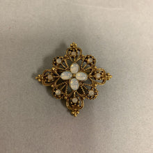 Load image into Gallery viewer, Vintage Victorian Style Faux Moonstone Brooch Pin (1")
