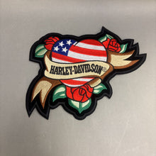 Load image into Gallery viewer, New Harley Davidson Flag Heart Patch/Emblem (7x8)
