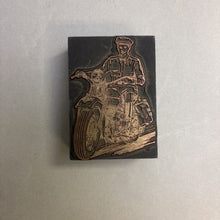 Load image into Gallery viewer, Vintage Harley Davidson Man On Motorcycle Printing Block/Letter Press (3x2)
