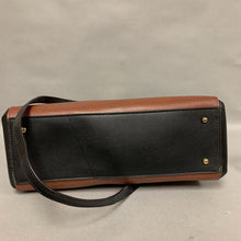 Load image into Gallery viewer, Calvin Klein Brown &amp; Black Bonded Leather Handbag Purse w/ Crossbody Strap (10x13x5&quot;)
