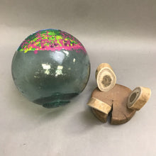 Load image into Gallery viewer, Hand Painted Glass Globe/Orb on Wood Stand (6&quot;)
