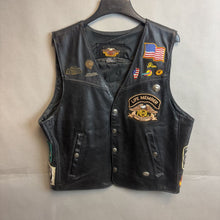 Load image into Gallery viewer, Mens Harley Davidson HOG Patched Leather Vest Size XL
