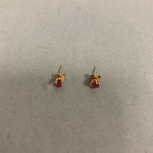 Load image into Gallery viewer, 14K Gold Ruby Stud Earrings (0.5g)
