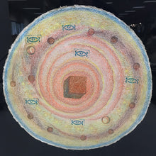 Load image into Gallery viewer, Cheryl Quick Hand-Colored Embossing - Geometric w/ Eye Glyphs (20.5x20.5)

