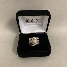 Load image into Gallery viewer, Kay Jewelers 14K White Gold Diamond Engagement Wedding Ring Set sz 5 (8.9g)
