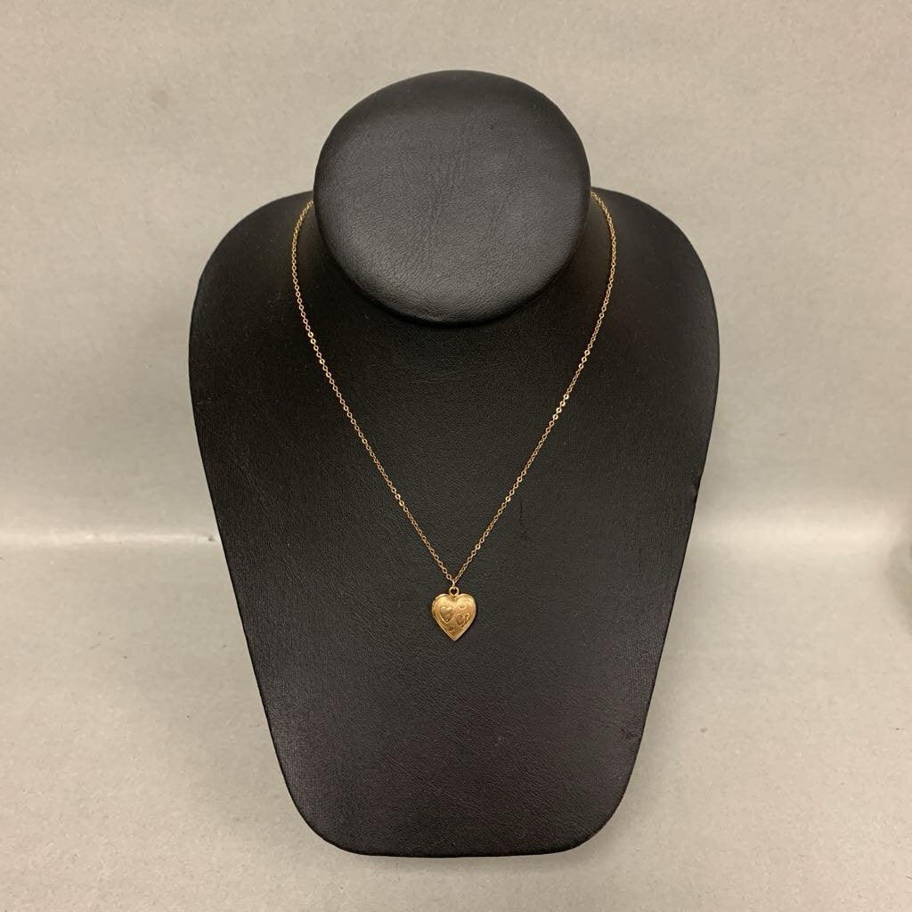 Vintage Kiddie Kraft Gold Filled Heart Locket Necklace (15
