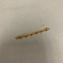 Load image into Gallery viewer, 10K Gold Sapphire Bar Pin (1.7g)
