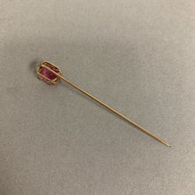 Load image into Gallery viewer, 14K Gold Pink Crystal Hat Stick Pin (1.2g)
