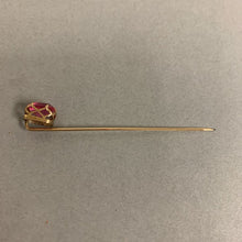 Load image into Gallery viewer, 14K Gold Pink Crystal Hat Stick Pin (1.2g)
