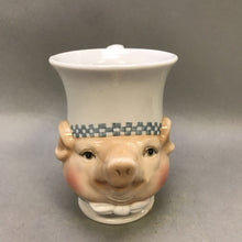 Load image into Gallery viewer, Jam Bon Porcelain Chef Pig Pedestal 16 oz Coffee Mug Dept 56 (2 Available)
