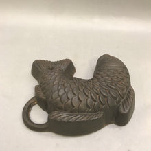 Load image into Gallery viewer, Antique Enameled Cast Iron Fish Form, Mold. Cornbread Fish Cakes Baking (8&quot;)
