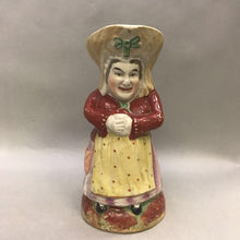 Load image into Gallery viewer, Antique Staffordshire Toby Jug Old Smiling Woman (10&quot;)
