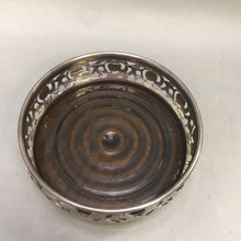 Load image into Gallery viewer, Silverplate &amp; Wood Champagne/Wine Bottle Coaster (2x4.75)
