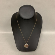 Load image into Gallery viewer, Ross Simons Sterling Gold Plate Diamond Heart Pendant on 18" Chain
