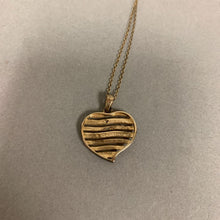 Load image into Gallery viewer, Ross Simons Sterling Gold Plate Diamond Heart Pendant on 18" Chain
