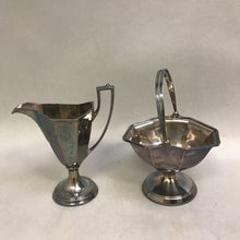 Load image into Gallery viewer, Homan Silverplate Teapot w/ Forbes Cream Pitcher &amp; Sugar Basket (10&quot;)
