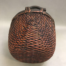 Load image into Gallery viewer, Vintage Weaved Straw &amp; Wood Wicker Basket with Handles (9&quot;)
